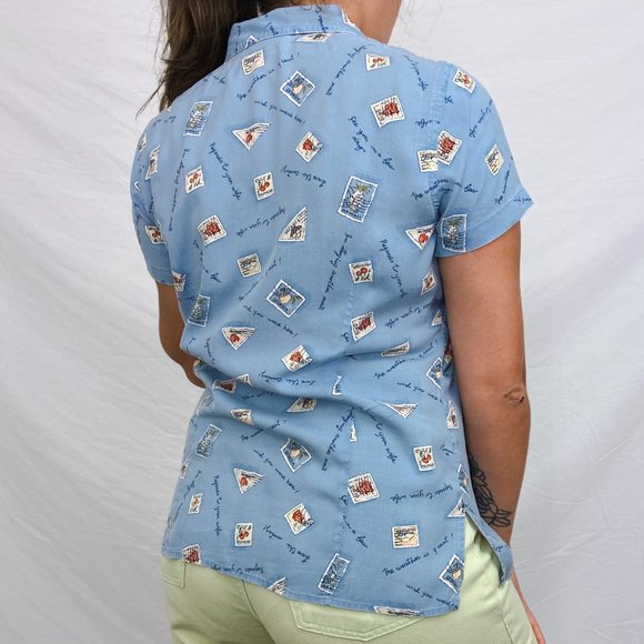 💌 Liz Claiborne wish you were here button up 💌 - Picture 4 of 10